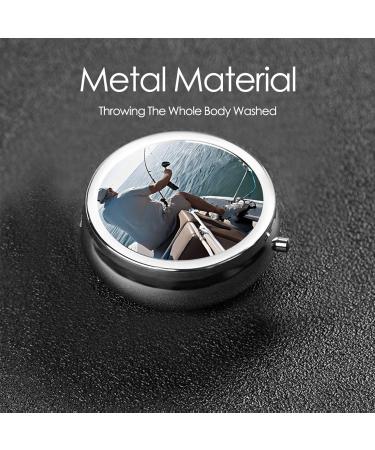 Fishing Rod Mini Round Pill Box | 3 Compartment Pill Organizer | Travel Medicine Case | Portable Pill Box for Home & Office - Buy Online on GoSupps.com