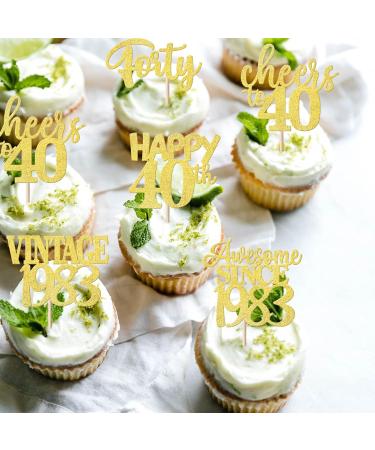 30pcs Vintage 1983 Cupcake Toppers Awesome Since 1983 Cake Decorations Cheers on 40 Fabulous Thirty Cake Toppers 40th Birthday Wedding Anniversary Party Cake Decorations Gold Gold 40th - Buy Online on GoSupps.com
