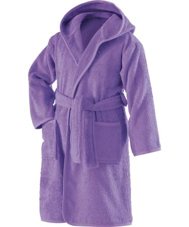 Erwin M ller Children's Bathrobe with hood Uni Frottier purple size 158/164 - soft fluffy strong strong with a binding belt and bags 100% cotton (other colors sizes) bathrobe 158/164 purple