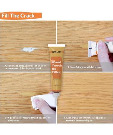 REALINN Wood Furniture Repair Kit - Set of 28: Touch Up Markers, Fillers, Wood Putty for Scratch, Cracks, Discoloration - Wooden Door, Floor, Table, Cabinet - Buy Online on GoSupps.com