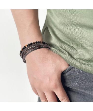 GROVL Volcanicx Wellness Bracelet for Menopause Weight Loss - Natural Obsidian Stone (Brown/8.46in) - Buy Online on GoSupps.com