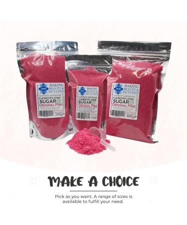 Baking Beauty & Beyond Premium Floss Sugar for Cotton Candy - Cotton Candy Flossing Sugar with Natural Ingredients Perfect for Every Occasion Bulk Floss Sugar 100g - Original Pink Flavour - Buy Online on GoSupps.com