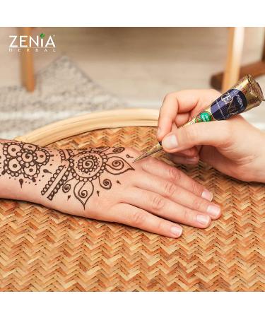 Zenia 100% Natural Temporary Tattoo Paste Cone - 25g | Indian Body Art Freckles | Reddish-Brown Color - Buy Online on GoSupps.com