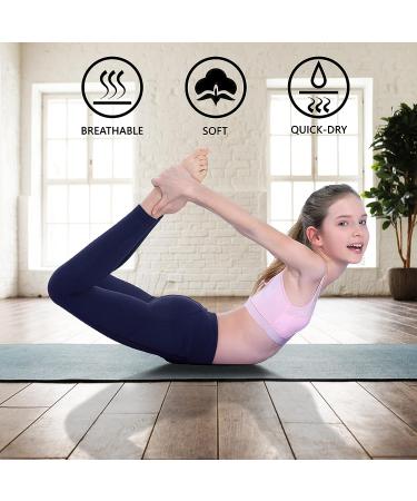 JIM LEAGUE Girls Athletic Dance Leggings - Navy Medium | Kids Yoga Compression Pants with Pockets for Teen Running and Workout - Buy Online on GoSupps.com
