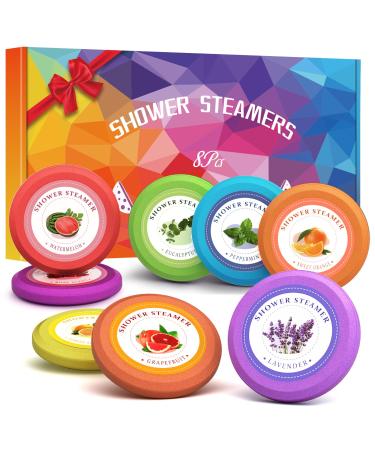 sanyi Shower Steamers Aromatherapy - 8 PCS Shower Bombs Tablets with Essential Oils Self Care and Relaxation Luxuriate Home SPA Birthday Gifts for Women and Men