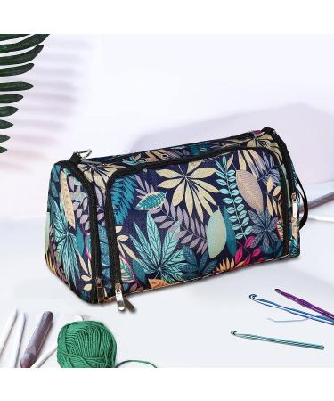 MZCXMAO Knitting Bag Crochet Organizer - Large Yarn Holder Bag, Blue Leaves - Buy Online on GoSupps.com