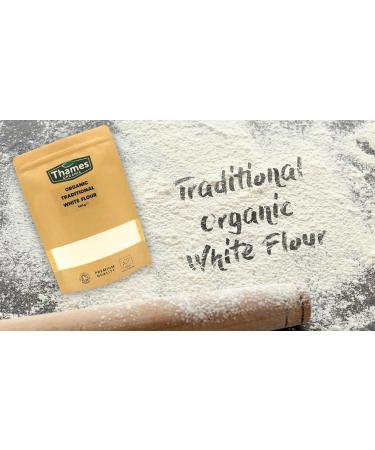 Traditional Organic White Flour-Certified Organic Non-GMO Vegan No Additives No Preservatives Resealable Bag by Thames Organic 1kg - Buy Online on GoSupps.com