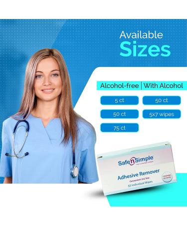 Safe n' Simple Adhesive Remover Wipes - Alcohol-Free 75 Count - Stoma Care Solution for Sensitive Skin - Buy Online on GoSupps.com