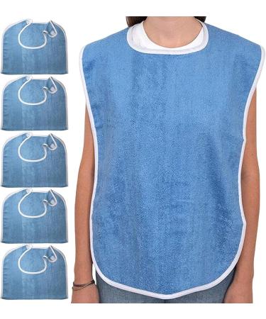 Elderly Bibs Bibs Cloth Protector Waterproof Dining Bibs Bibs with Crumb Catcher Reusable Bibs for Men and Women (5- Pieces) - Buy Online on GoSupps.com