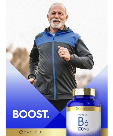 Carlyle Vitamin B6 100mg | 500 Tablets | Vegetarian, Non-GMO, Gluten Free - Buy Online on GoSupps.com
