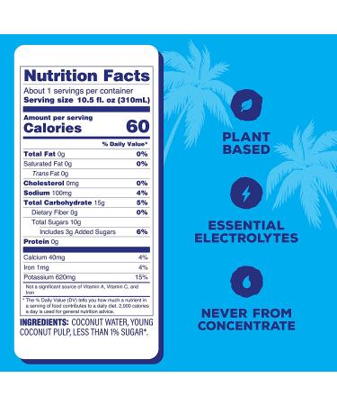C2O Original Coconut Water 10.5 FL OZ (8 Pack) - Pure Hydration from Fresh Coconuts - Buy Online on GoSupps.com