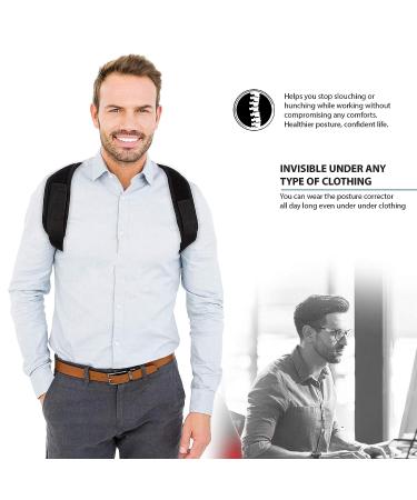 Adjustable Posture Corrector for Men & Women - Comfortable Upper Back Brace for Shoulder Support - Corrector de postura - Buy Online on GoSupps.com