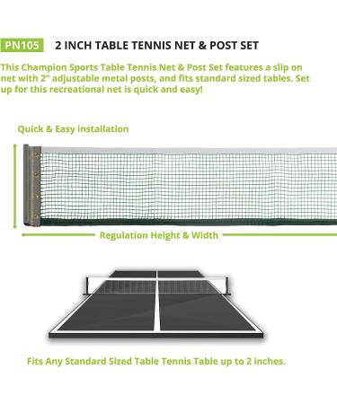 Champion Sports Table Tennis Net & Post Set  2" - Buy Online on GoSupps.com