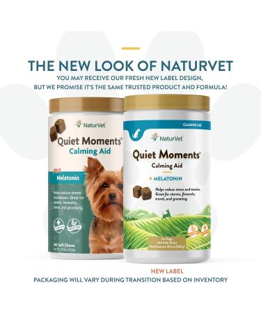 NaturVet Quiet Moments Calming Aid with Melatonin - 240 Soft Chews for Dogs | 18.6 oz - Buy Online on GoSupps.com