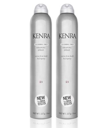 Kenra Shaping Spray 21 | Alcohol Free Hairspray | Max Moisture Retention | Extra Firm Hold & High Shine | Optimal Working Time | All Hair Types 8-Ounce (2-Pack)