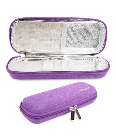 YOUSHARES Insulin Cooler Travel Case - Small Handy Medication Diabetic Insulated Organizer Portable Cooling Bag for Insulin Pen and Diabetic Supplies (Purple) 01 Purple