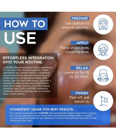 AURORE Under Eye Patches - Hyaluronic Acid Collagen & Niacinamide for Puffy Eyes & Dark Circles - Hydrating Rejuvenating Eye Masks (30 Pairs - Buy Online on GoSupps.com