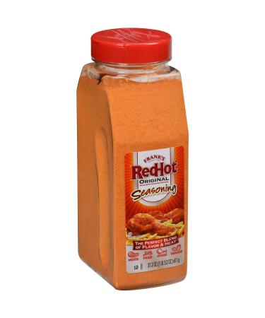 Frank's RedHot Original Seasoning, 21.2 oz - One 21.2 Ounce Container of Hot Sauce Seasoning Blend of Savory Garlic and Spicy Cayenne Pepper, Perfect for Dry-Rubs 1.32 Pound (Pack of 1)