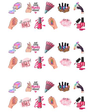 33 Stand Up Nails Nail Varnish Themed Edible Wafer Paper Cake Toppers Decorations