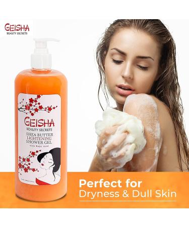 Geisha Kojic Acid Skin Brightening Body Wash - 33 Fl oz - Even Skin Tone, Reduce Dark Spots - Face & Body Shower Gel - Buy Online on GoSupps.com