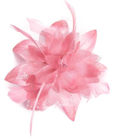 Feather Comb Fascinator for Women Wedding Ascot Races Christening Hair Piece (Pink) - Buy Online on GoSupps.com