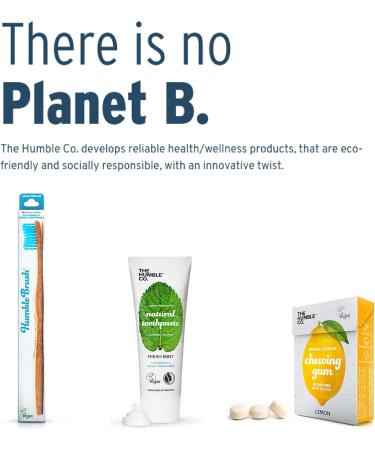 Humble Brush Bamboo Toothbrush for Adults - Soft Blue 4 Pack | Eco-Friendly Sustainable Dental Care - Buy Online on GoSupps.com
