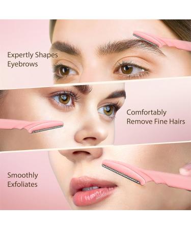 Eyebrow Razor with Precision Cover - 3 ct Dermaplane & Face Razors for Women's Eyebrow Shaping & Peach Fuzz Removal - Buy Online on GoSupps.com