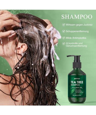 SHVYOG Tea Tree Shampoo and Conditioner Set for Scalp Fungus Soothes Itchy Scalp and Dandruff Prevents Hair Loss 3Piece Set for Men and Women 200 ml*2+30 ml - Buy Online on GoSupps.com