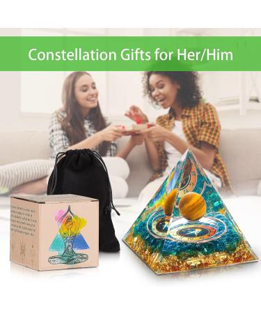 HuiJuKeJi Orgonit Pyramid Libra Crystals Stone Constellation Gifts - 12 Constellations & Tiger Eye Stone Birthstone for Astrology Energy Healing Reiki Chakra Meditation Pyramid 6cm -Libra - Buy Online on GoSupps.com