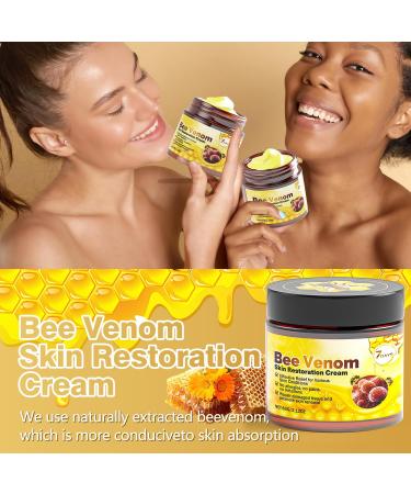 Bee Venom Skin Treatment Cream - Anti Aging Moisturizer with Collagen Boost & Skin Brightening Bee Venom Sensitive Skin Tightening Care Day & Night Use 2.12 OZ YELLOW - Buy Online on GoSupps.com