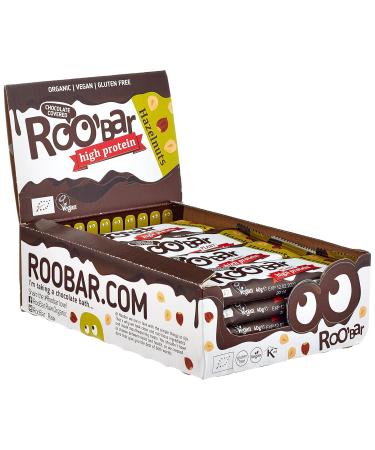 Roobar Peanut & Hazelnut Bars Bundle - 100% Organic Vegan Gluten-Free No Refined Sugar High Protein - 16x30g & 16x40g - Buy Online on GoSupps.com