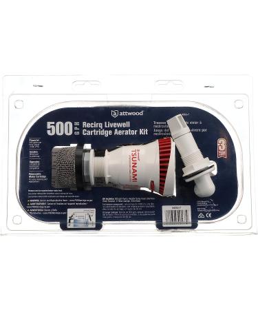 Attwood 4253-7 T-500 Tsunami Recirq Aerator Kit - 500 GPH, Stainless Steel Strainer - Buy Online on GoSupps.com