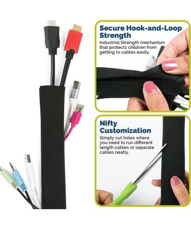 Child Proof Cord Covers - Cuttable & Flexible DIY Wraps for Baby Proofing and Organizing PC, Home Entertainment, and Office Computer Wiring - Black - Buy Online on GoSupps.com