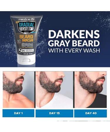 MenFirst Gradual Gray Darkening Beard Wash - Light Shades for Blonde and Light Brown Hair - Reduce White Beard Color - 4.6 Fl Oz - Buy Online on GoSupps.com