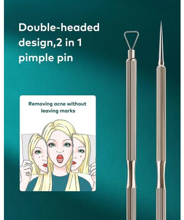 MR.GREEN Professional Blackhead Remover Tool Kit - 2-in-1 Extraction Kit for Blemish, Blackhead, Whitehead - Skin Tools for Face, Pimple Popper Needle - Buy Online on GoSupps.com