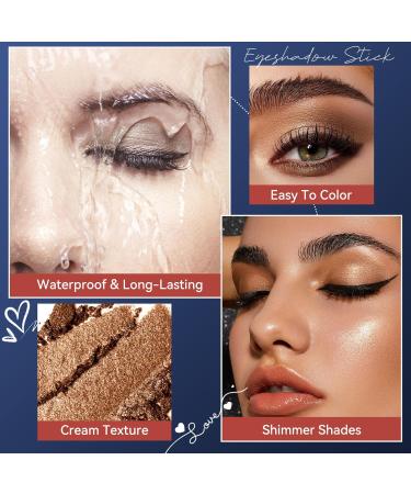 Ofanyia 8-Color Eyeshadow Stick Set Shimmer & Matte Cream Eye Brightener | Waterproof Eyeshadow Crayon Gift Set - Buy Online on GoSupps.com