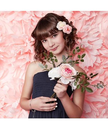 21 Pcs Flower Hair Pins Set - Elegant Bride Head Rose Floral Pins for Wedding & Birthday - U Shaped Decorative Accessories in Pink & Purple - Buy Online on GoSupps.com