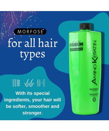 Morfose Amino Keratin Shampoo 800ml | Restore Shine & Volume | Protect & Reduce Hair Fall | For Dull Dry & Damaged Hair - International Shipping Available - Buy Online on GoSupps.com