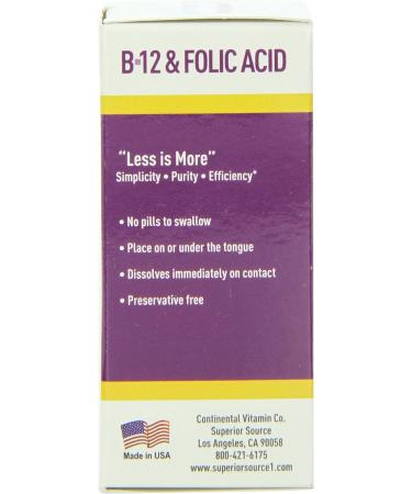Superior Source No Shot Vitamin B12 Methylcobalamin (1000 mcg) with Folic Acid - 60 Quick Dissolve Sublingual Tablets | Energy Boost, Heart Health, Metabolism Support | Non-GMO - Buy Online on GoSupps.com