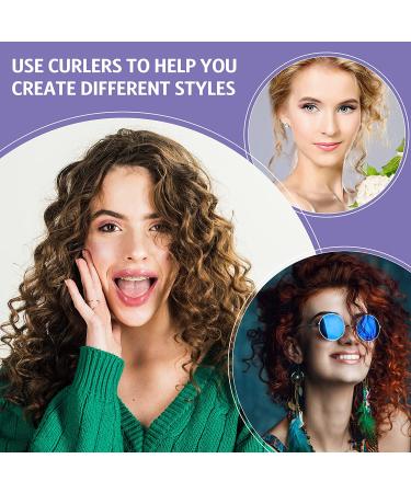 43-Piece Foam Sponge Hair Rollers Set with Stainless Steel Rat Tail Comb - Purple - Buy Online on GoSupps.com