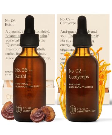 UPHORIC URTH Reishi Mushroom Extract (60 Servings) and Cordyceps Mushroom Extract (60 Servings) Bundle