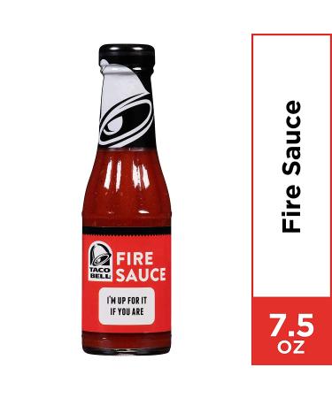 Taco Bell Fire Sauce Glass Bottle 7.5 OZ 3-Pack - Spicy Tomato Flavor - 22.5 Ounces Total - Buy Online on GoSupps.com