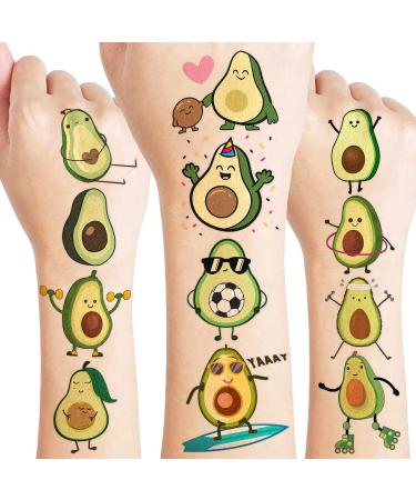 8 Sheets (96PCS) Cute Avocado Temporary Tattoo Stickers Fruit Themed Birthday Party Supplies Decorations Favors For Kids Boys Girls Gifts Classroom School Prizes Rewards - Buy Online on GoSupps.com