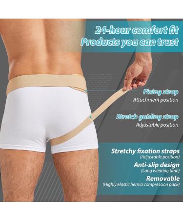TENB Hernia Belt for Men Hernia Support Truss Inguinal or Sports Hernia Adjustable Waist Strap with Removable Compression Pads Breathable Material (Beige X-Large) X-Large Beige - Buy Online on GoSupps.com