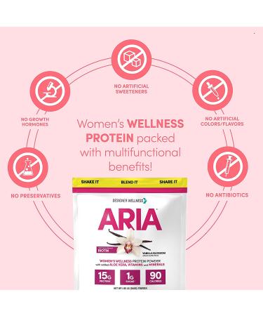 Designer Wellness Aria Women's Low Calorie Protein Powder with Biotin & Vitamin C - Vanilla Blossom 1.85 lb - Buy Online on GoSupps.com