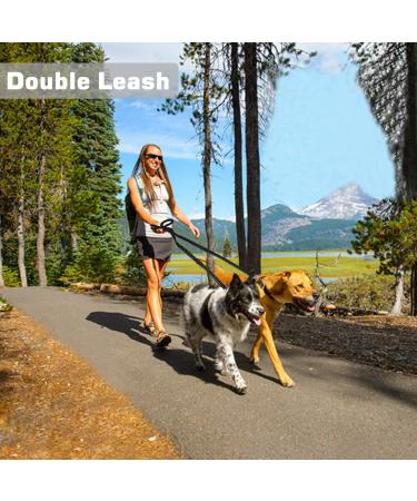 Hands Free Dog Leash - Adjustable Multifunctional Nylon Rope for Running, Walking, and Hiking - Double Lead for Small, Medium, Large Dogs - Black - Buy Online on GoSupps.com