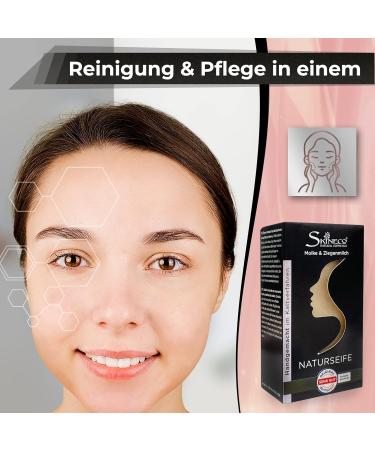  Skineco Natural soap - Sustainable goat's milk soap with fleece - Soap for dry sensitive skin - Handmade natural cosmetics - Facial cleanser - Gentle shower gel - Buy Online on GoSupps.com