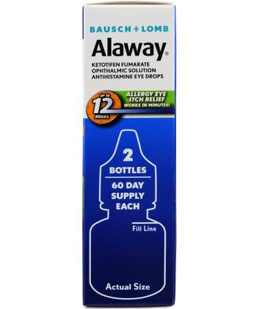 Alaway Allergy Eye Itch Relief Drops, Antihistamine Formula, 10 mL - Pack of 2 - Buy Online on GoSupps.com