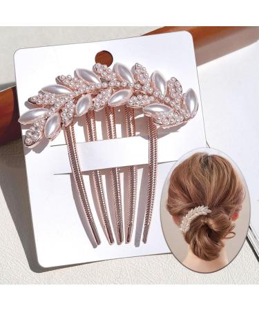 Bridal Bride Hair Accessories Pearl Alloy Leaf Hair Pin Wedding Hair Piece Pins for Women Mother of Bride Pearl Comb Pearl Hair Accessories for Wedding and Party - Buy Online on GoSupps.com