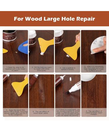 DEWEL Wood Furniture Repair Kit | 34 Sets - Filler Sticks Touch Up Markers & Wood Putty for Scratches & Cracks | Ideal for Doors Floors & Tables - International Shipping Available - Buy Online on GoSupps.com